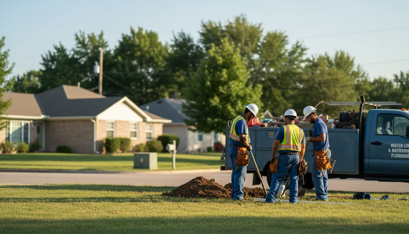 Residential water line and bathroom plumbing service in Cooper, TX